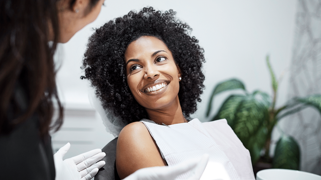 Smiling lady with curls